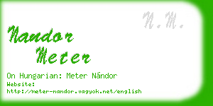 nandor meter business card